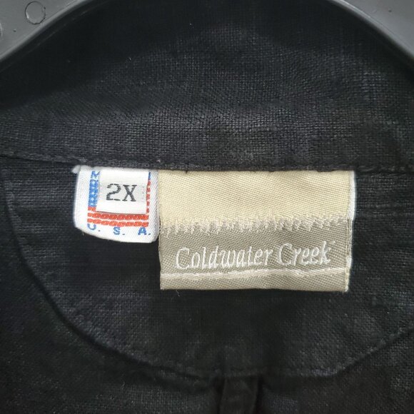 Coldwater Creek Woman's Vintage Black Linen 3 Button Blazer‎ USA Plus Size 2X - Picture 6 of 7